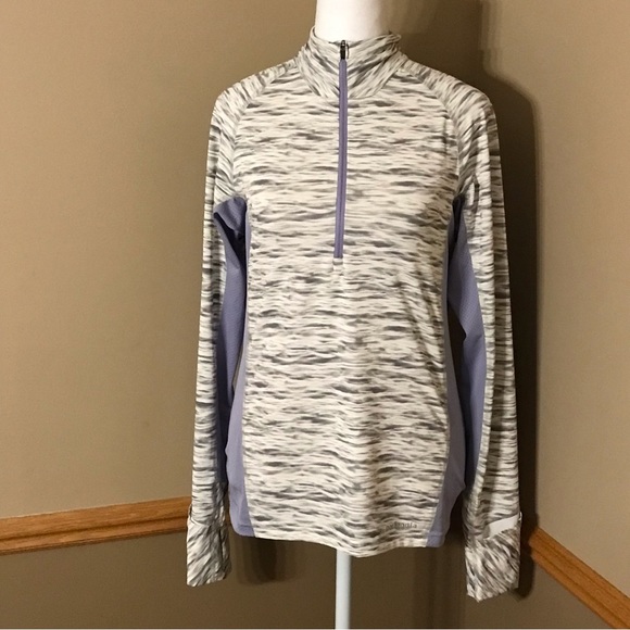 PATAGONIA White Gray Lavender All Weather 1/2 Zip Base Layer Top Size Small. - Picture 2 of 10